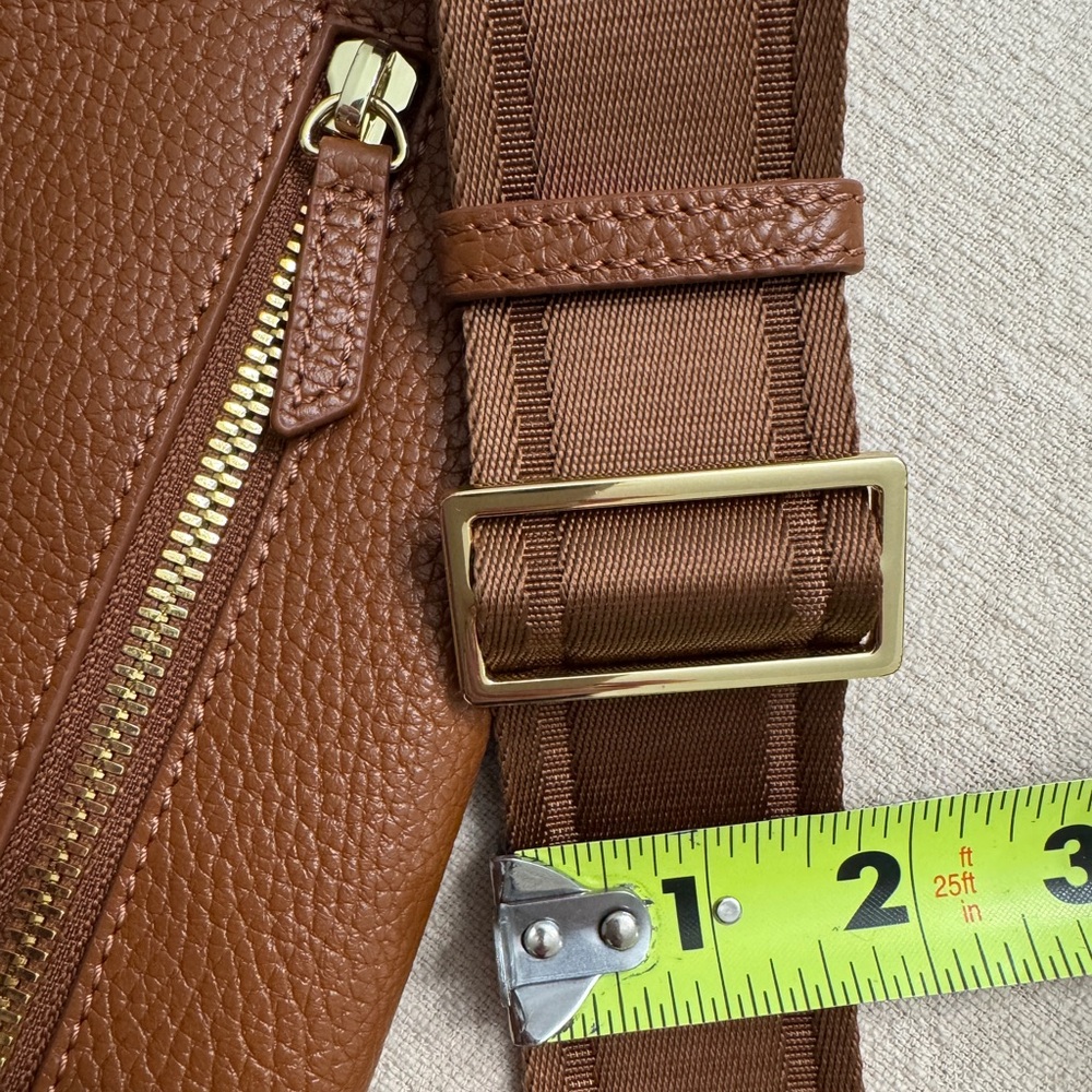 Quince Italian Pebbled Leather Sling Bag, Cognac - Picture 12 of 12